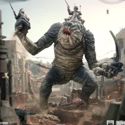 Star Wars: Book of Bobs Fett - Boba Fett & Rancor Statue / Demi Art Scale: Iron Studios